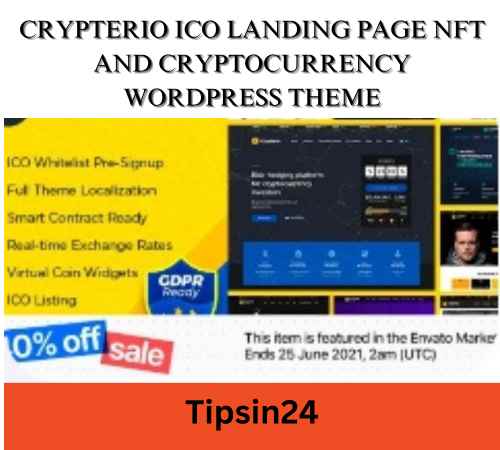 Crypterio ICO Landing Page NFT and Cryptocurrency WordPress Theme